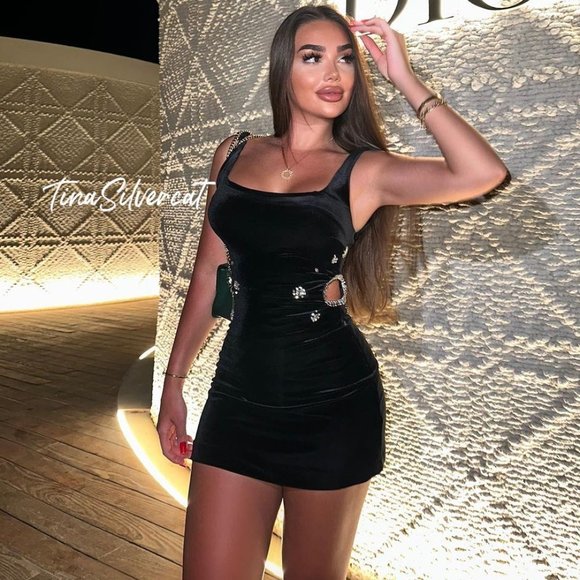 Zara Dresses & Skirts - BLOGGER'S FAVE! Zara Jewel Trim Velvet Mini Dress Black NWT